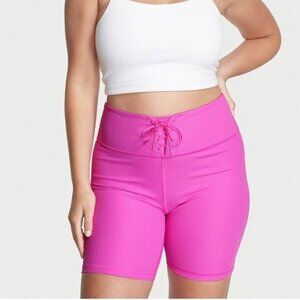 Victoria’s Secret Pink Essential High-Rise Lace-Up 7” Bike Shorts Size S NWT